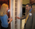 Joel Williams of O'Reilly/DePalma with Laura Sikes of Hy-Lite. Love these windows that frame the front door AND open and close.